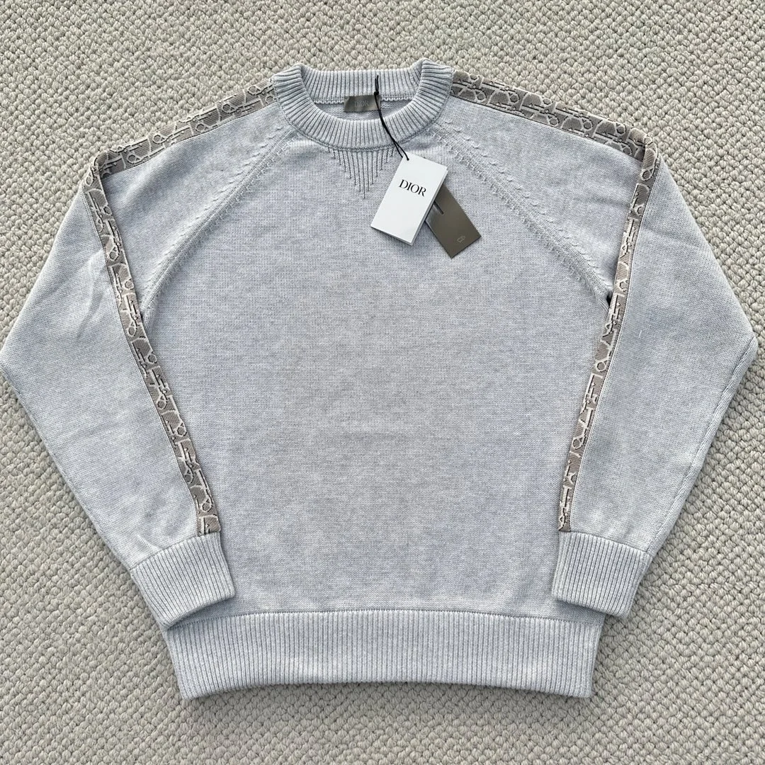 디올 오블리크 인서트 스웨터 그레이