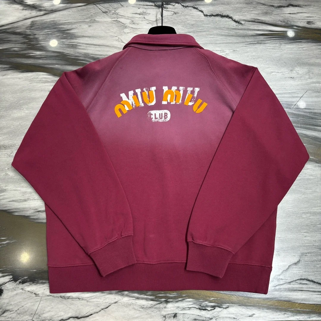 미우미우 롱 슬리브 폴로 로고