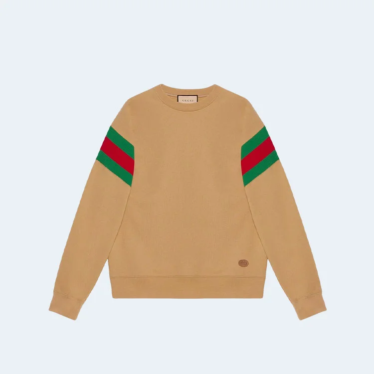 구찌 웹 슬리브 스웻 맨투맨