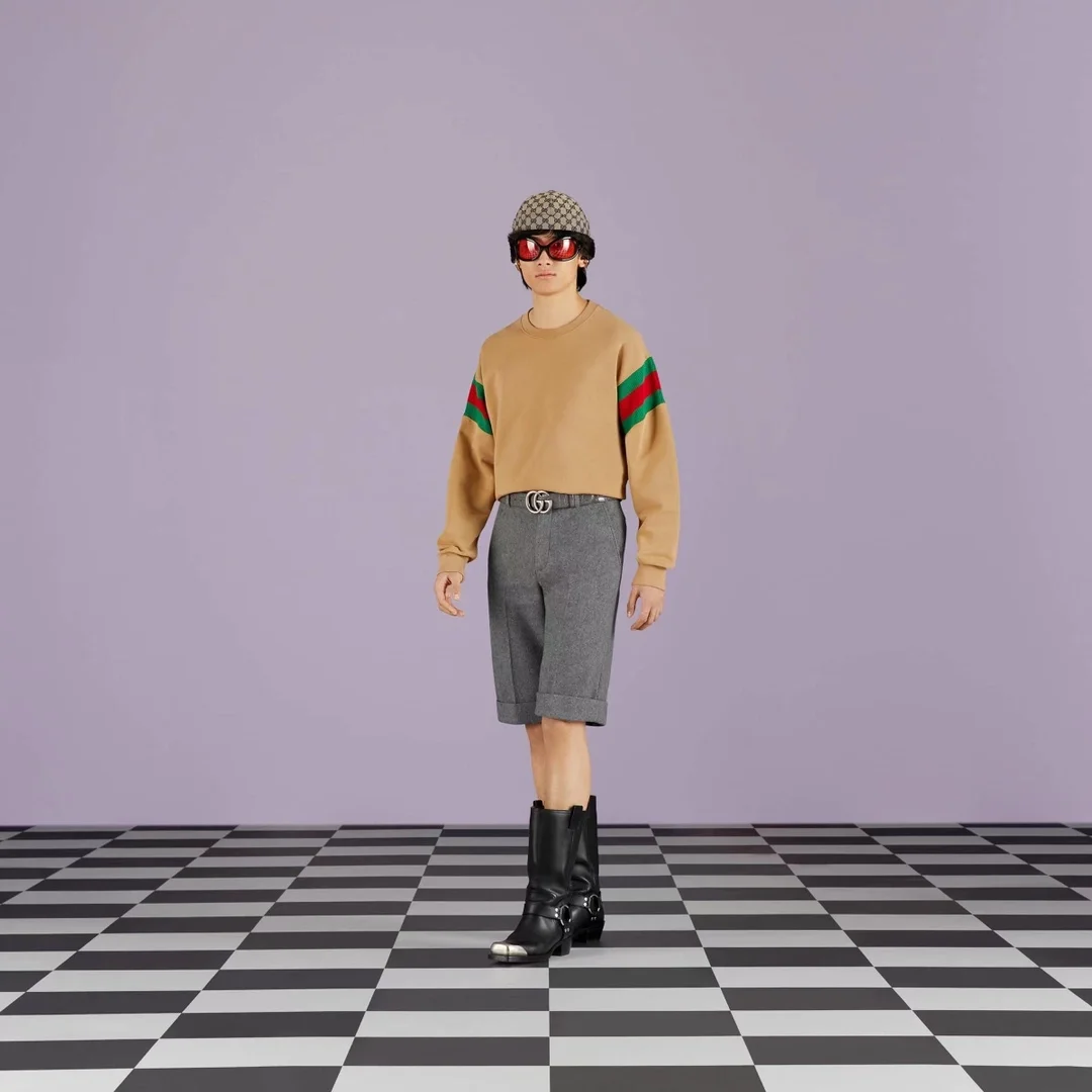 구찌 웹 슬리브 스웻 맨투맨