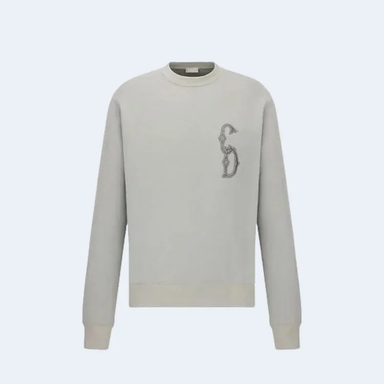 디올 인터레이스 자수 크루넥