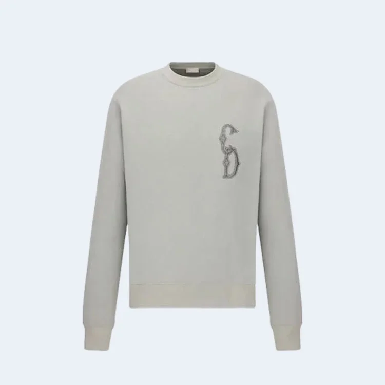 디올 인터레이스 자수 크루넥