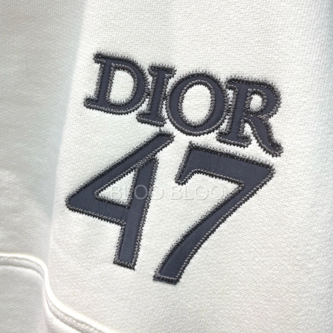 디올 레귤러 핏 스탠드 칼라 스웨터 화이트