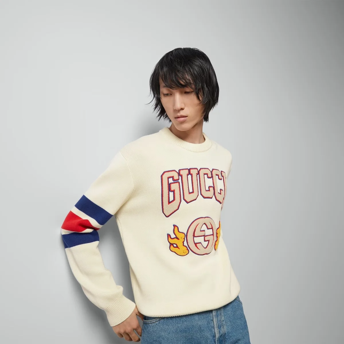 구찌 엠브로이더리 코튼 점퍼