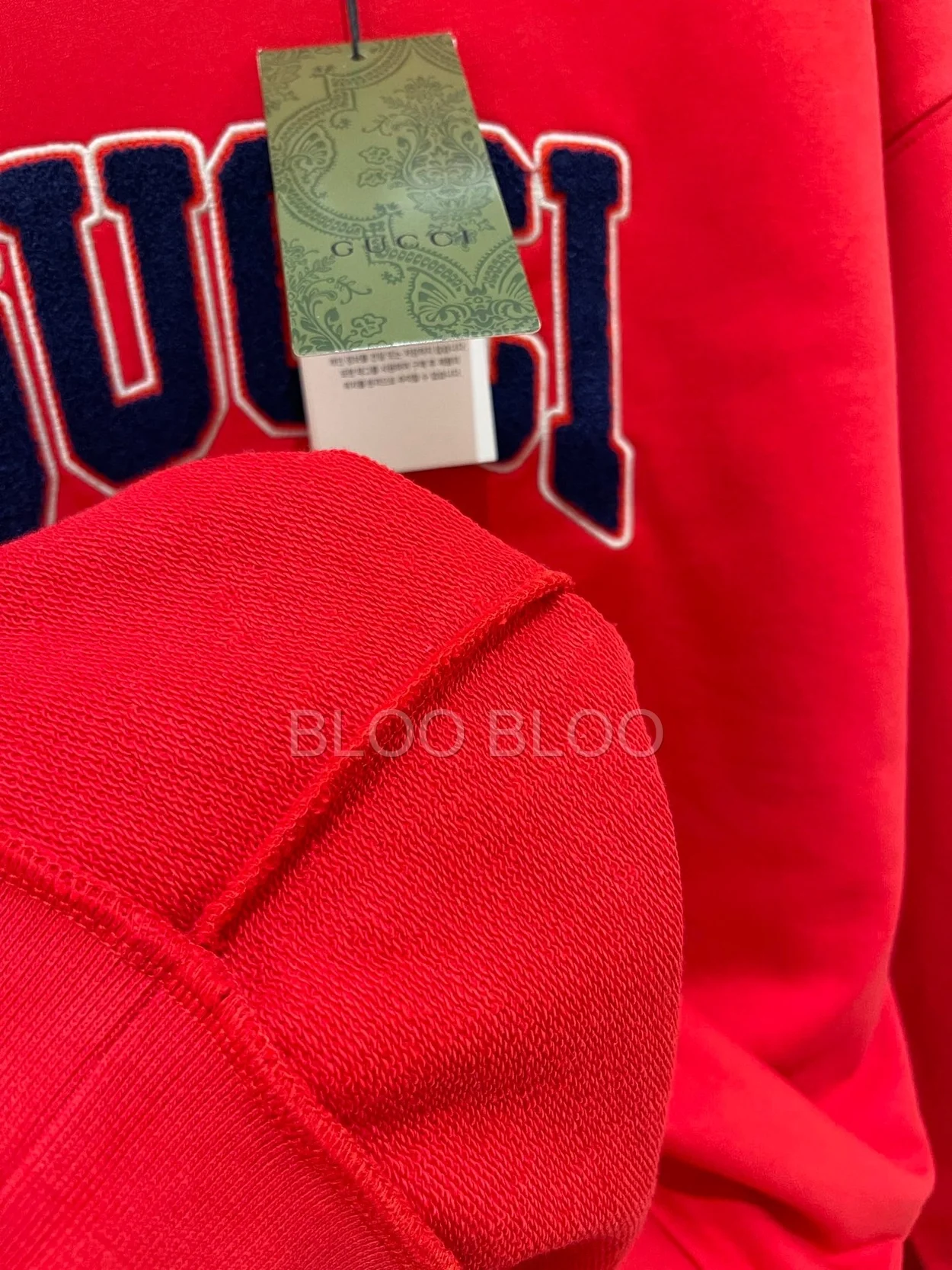 구찌 1921 자수 코튼 저지 스웨트셔츠 레드