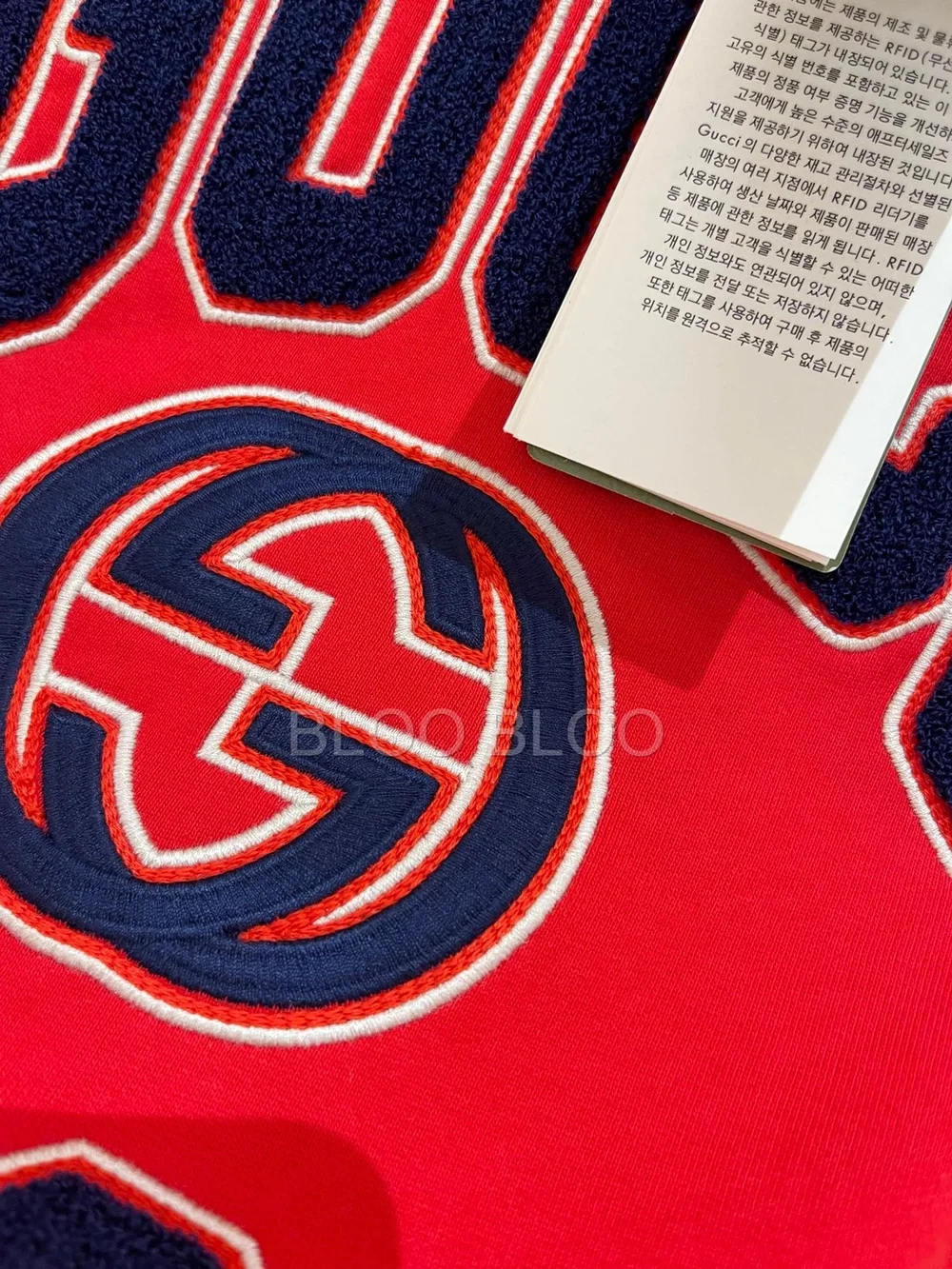 구찌 1921 자수 코튼 저지 스웨트셔츠 레드