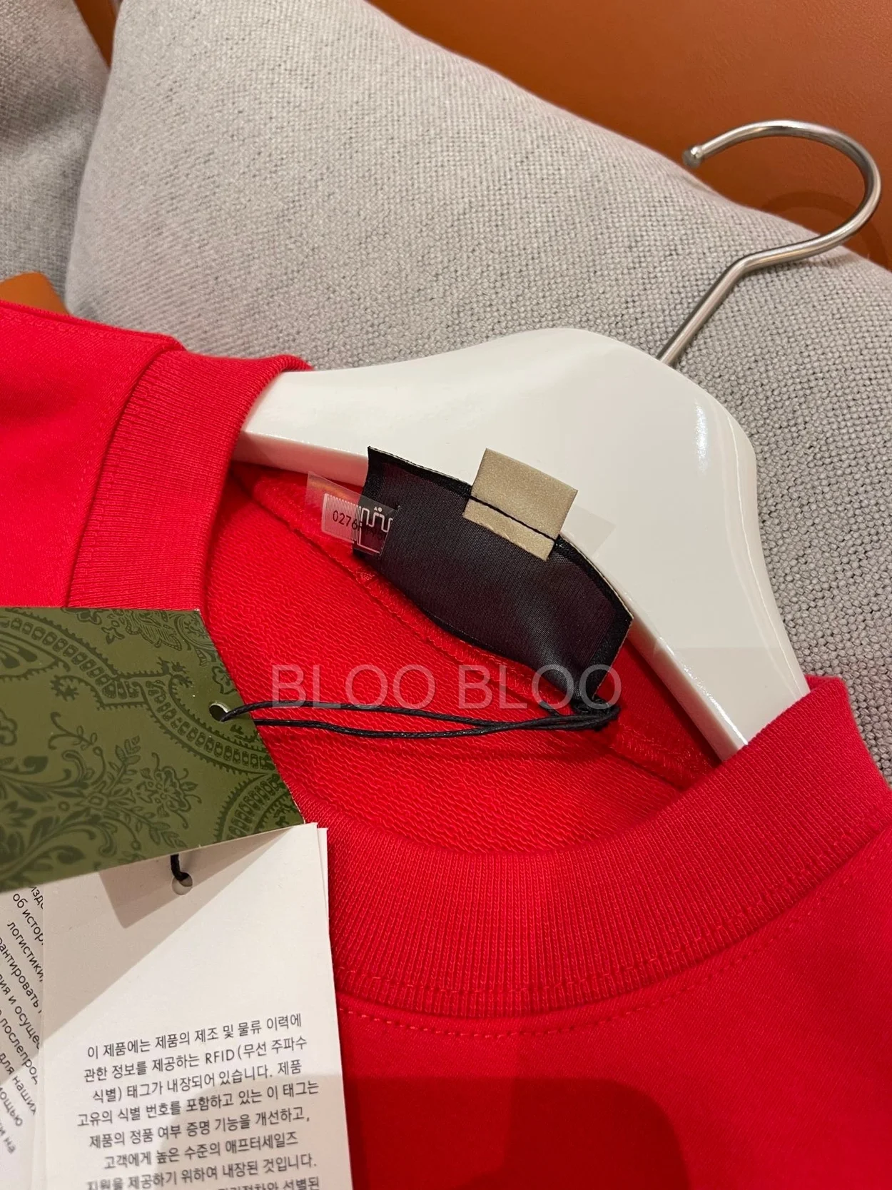 구찌 1921 자수 코튼 저지 스웨트셔츠 레드