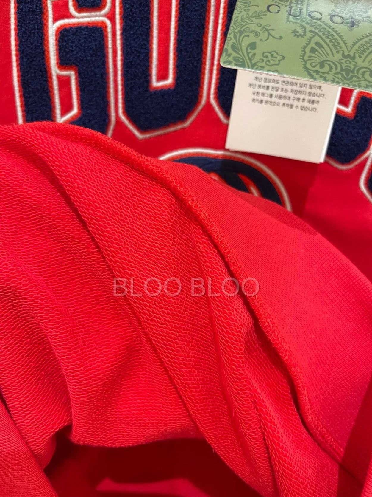 구찌 1921 자수 코튼 저지 스웨트셔츠 레드