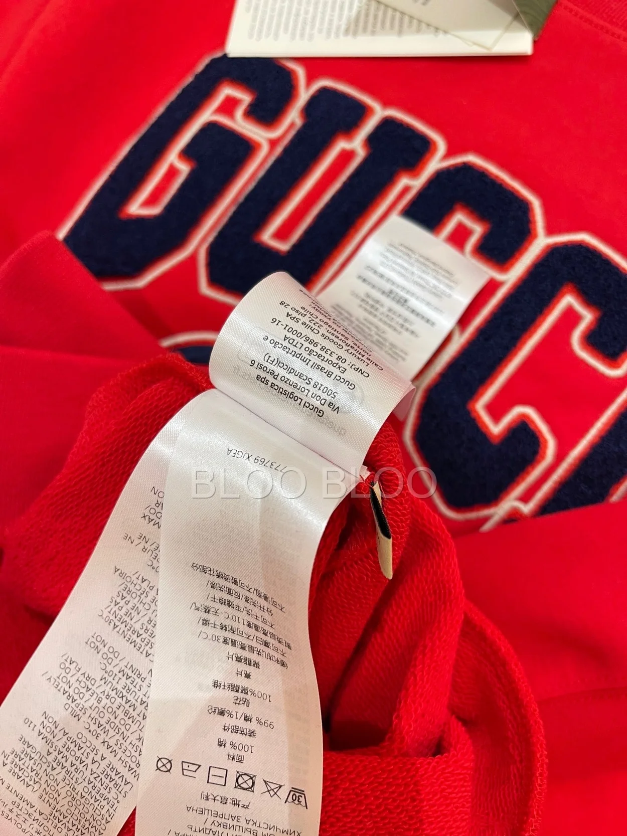 구찌 1921 자수 코튼 저지 스웨트셔츠 레드