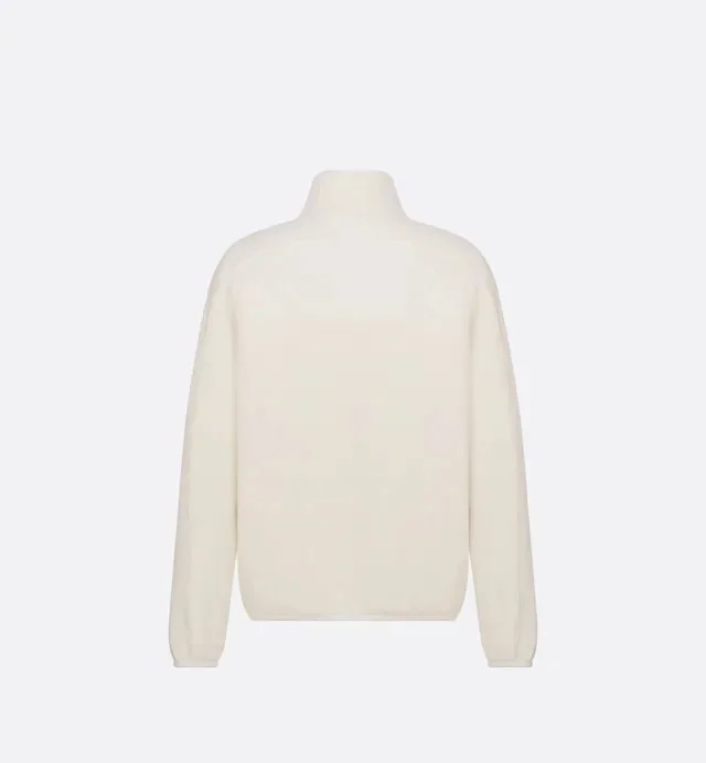디올 코튼 플리스 칼라 스웨터 화이트