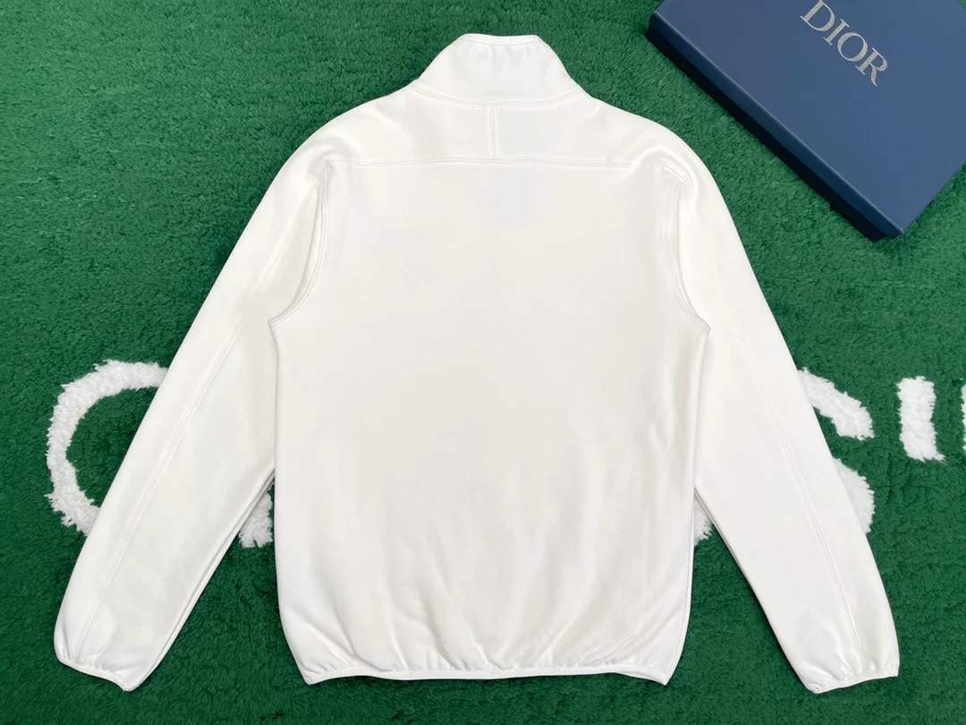 디올 코튼 플리스 칼라 스웨터 화이트