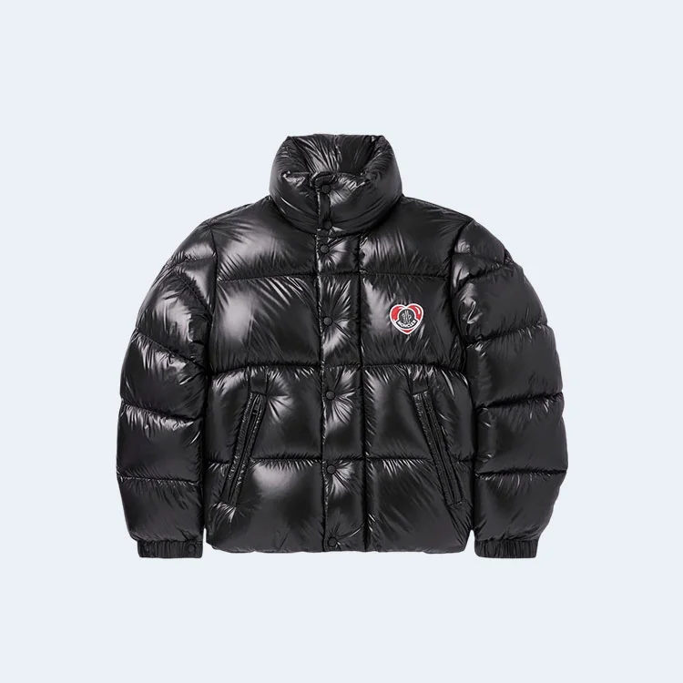 몽클레어 아플리케 로고 퀄트 셸 다운 자켓