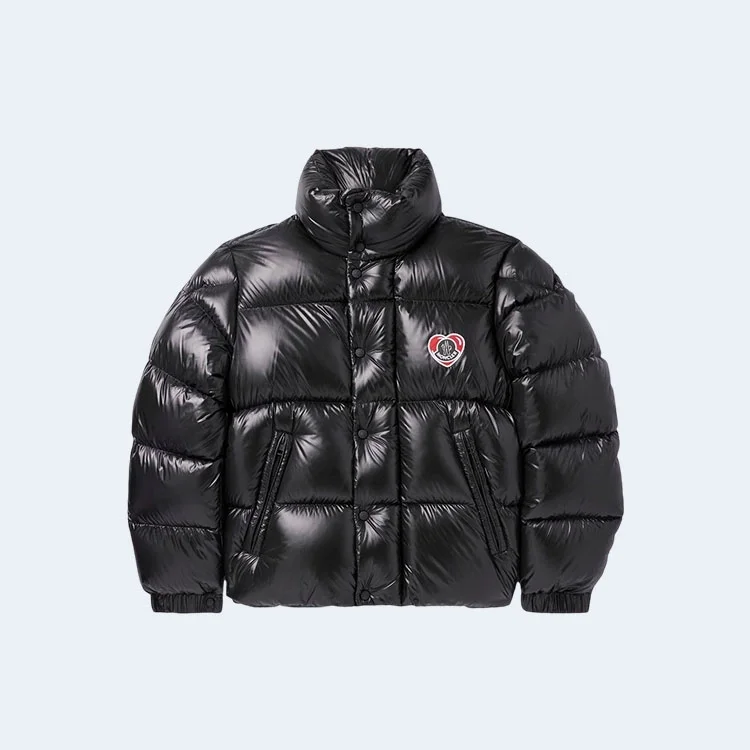 몽클레어 아플리케 로고 퀄트 셸 다운 자켓