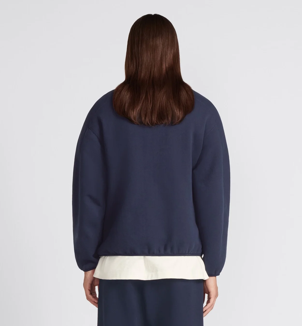 디올 레귤러 핏 스탠드 칼라 스웨터 네이비