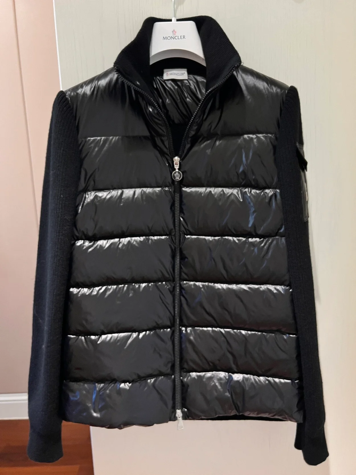 몽클레어 니트 패딩 자켓 블랙