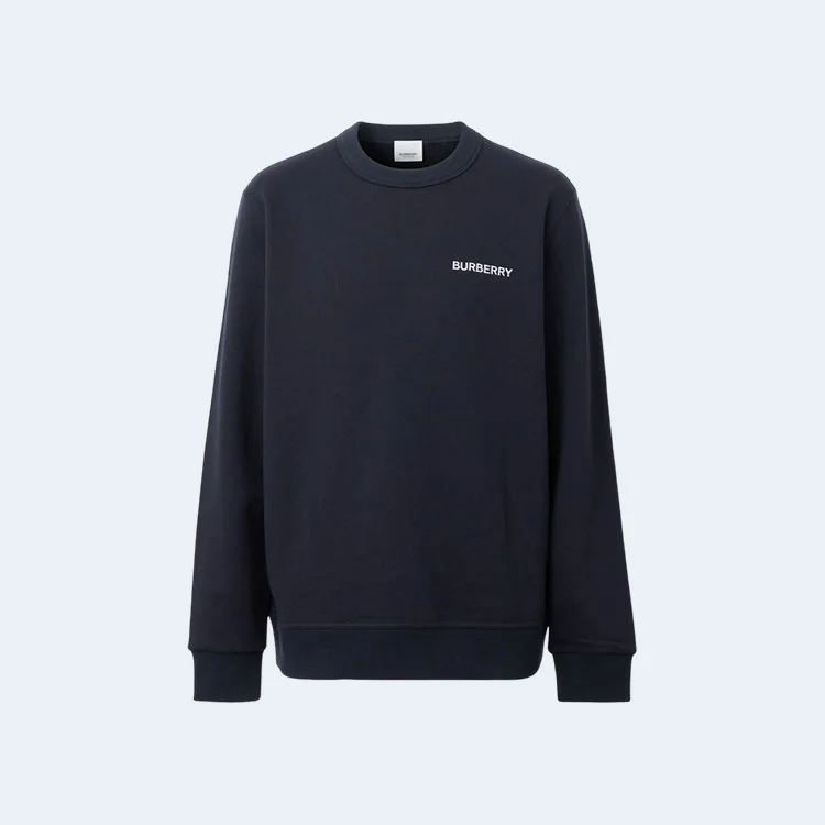 버버리 모노그램 모티프 코튼 스웨트셔츠 네이비