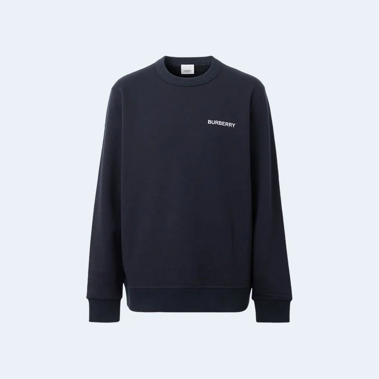 버버리 모노그램 모티프 코튼 스웨트셔츠 네이비