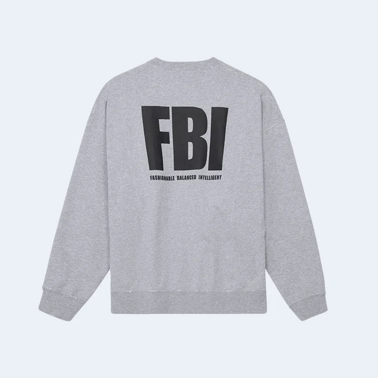 발렌시아가 FBI 스웨트셔츠 그레이