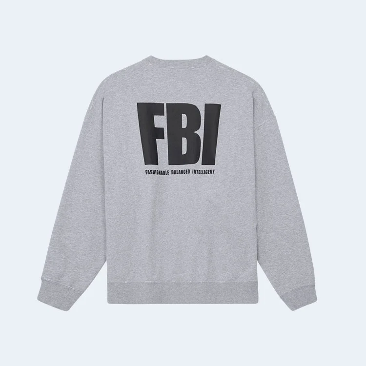 발렌시아가 FBI 스웨트셔츠 그레이