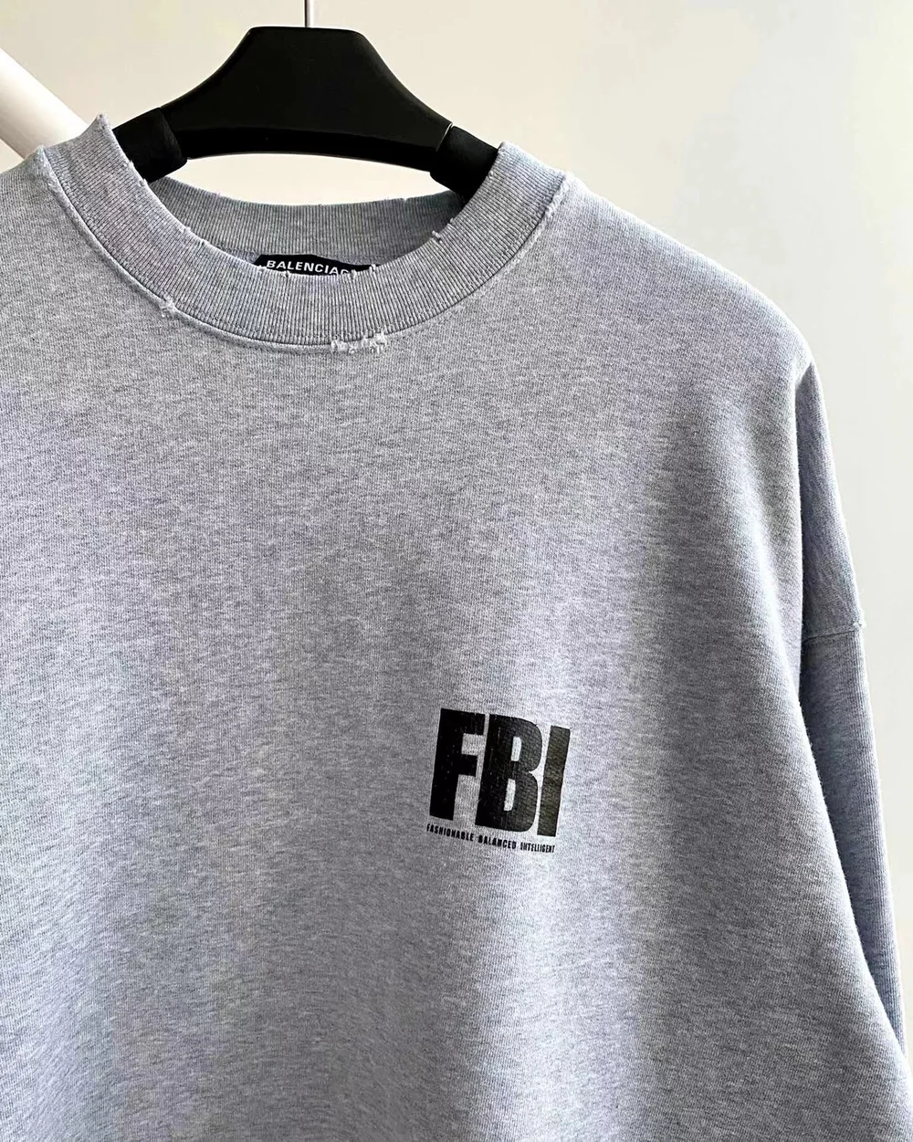 발렌시아가 FBI 스웨트셔츠 그레이