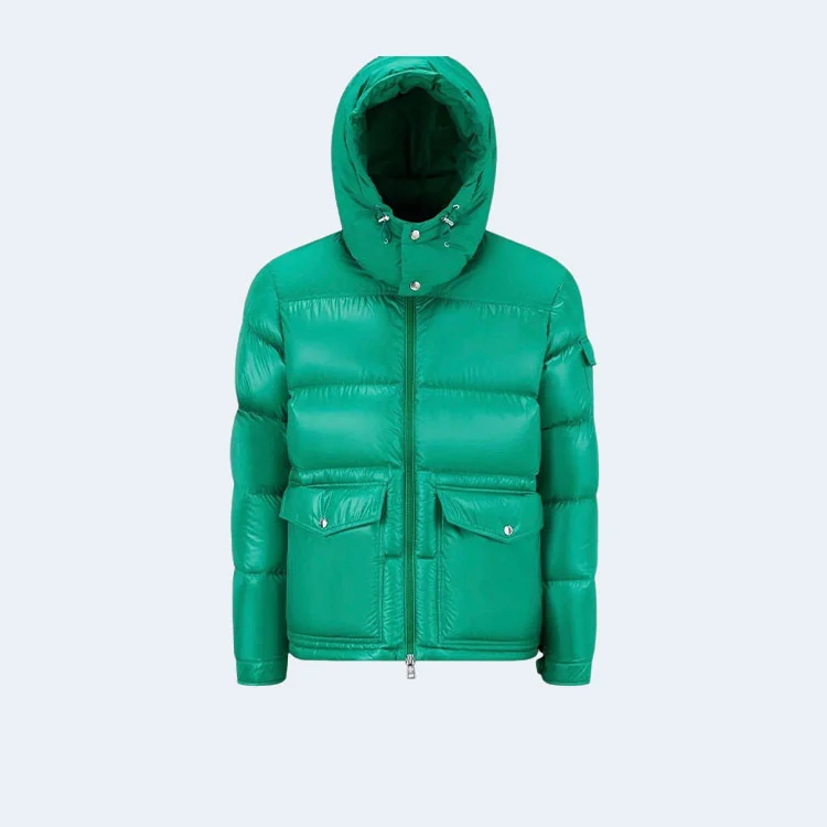 몽클레어 마사야 로고 패치 다운 패딩 그린