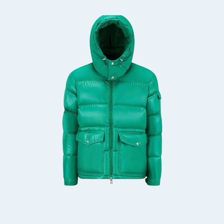 몽클레어 마사야 로고 패치 다운 패딩 그린