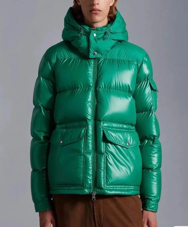몽클레어 마사야 로고 패치 다운 패딩 그린