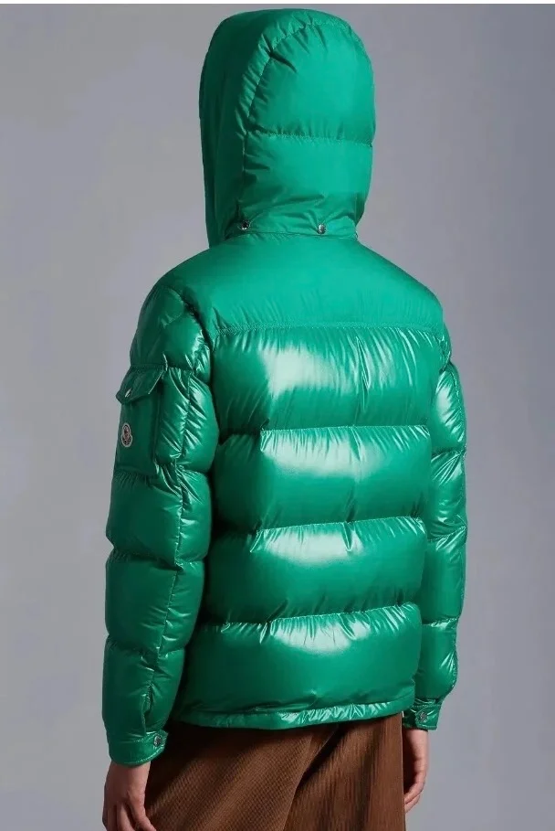 몽클레어 마사야 로고 패치 다운 패딩 그린