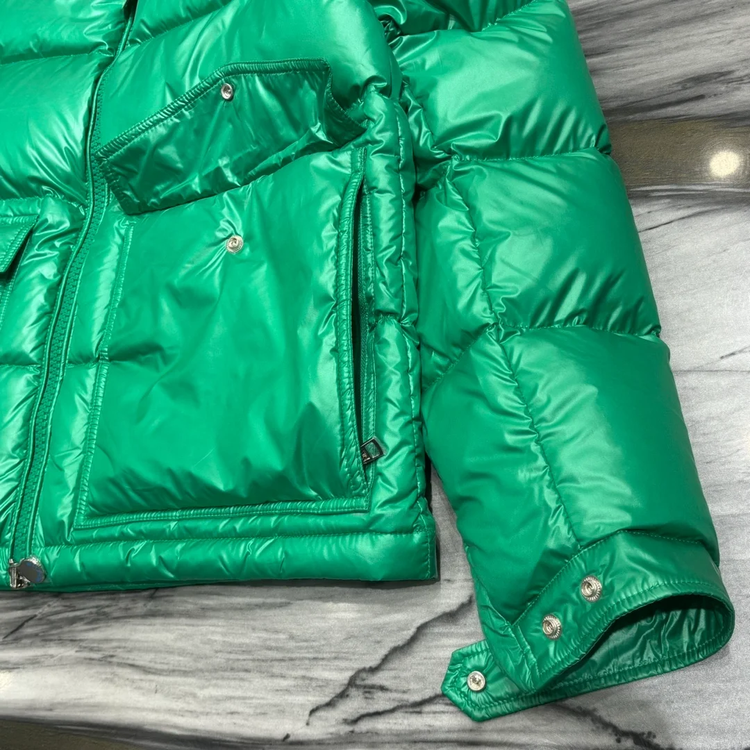 몽클레어 마사야 로고 패치 다운 패딩 그린
