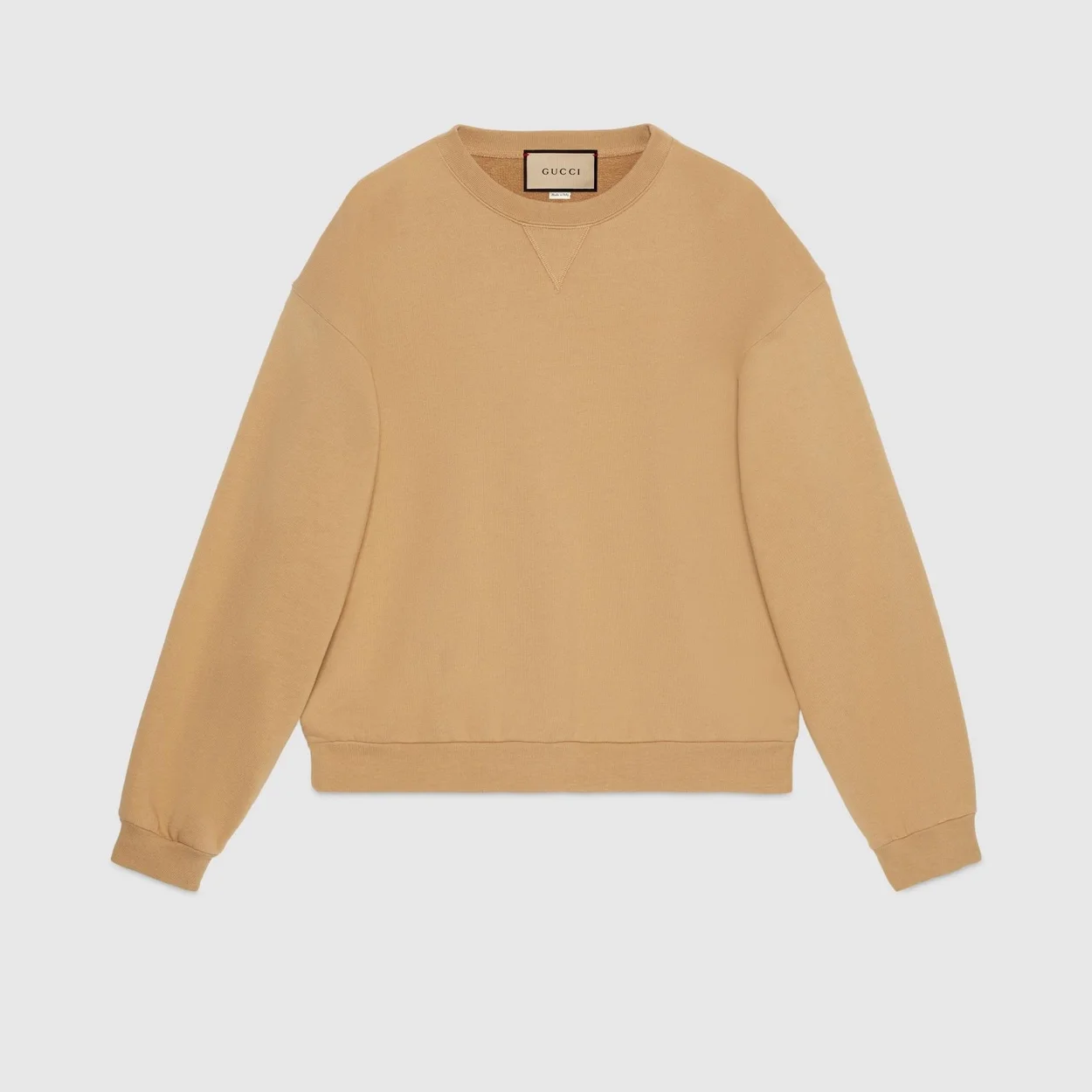 구찌 웹 디테일 코튼 저지 스웨트셔츠 카멜