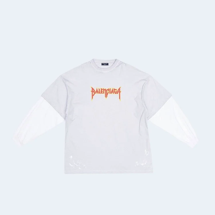 발렌시아가 메탈리카 화이트 티셔츠