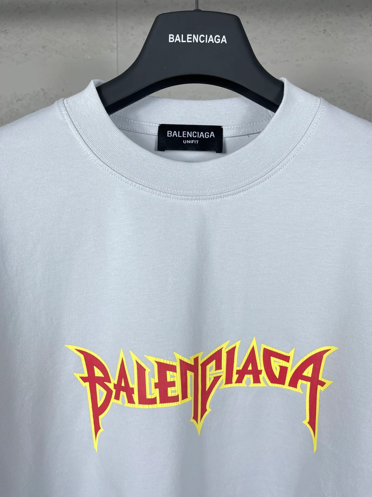 발렌시아가 메탈리카 화이트 티셔츠