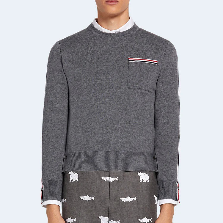 톰브라운 울 인타르시아 크루넥 풀오버