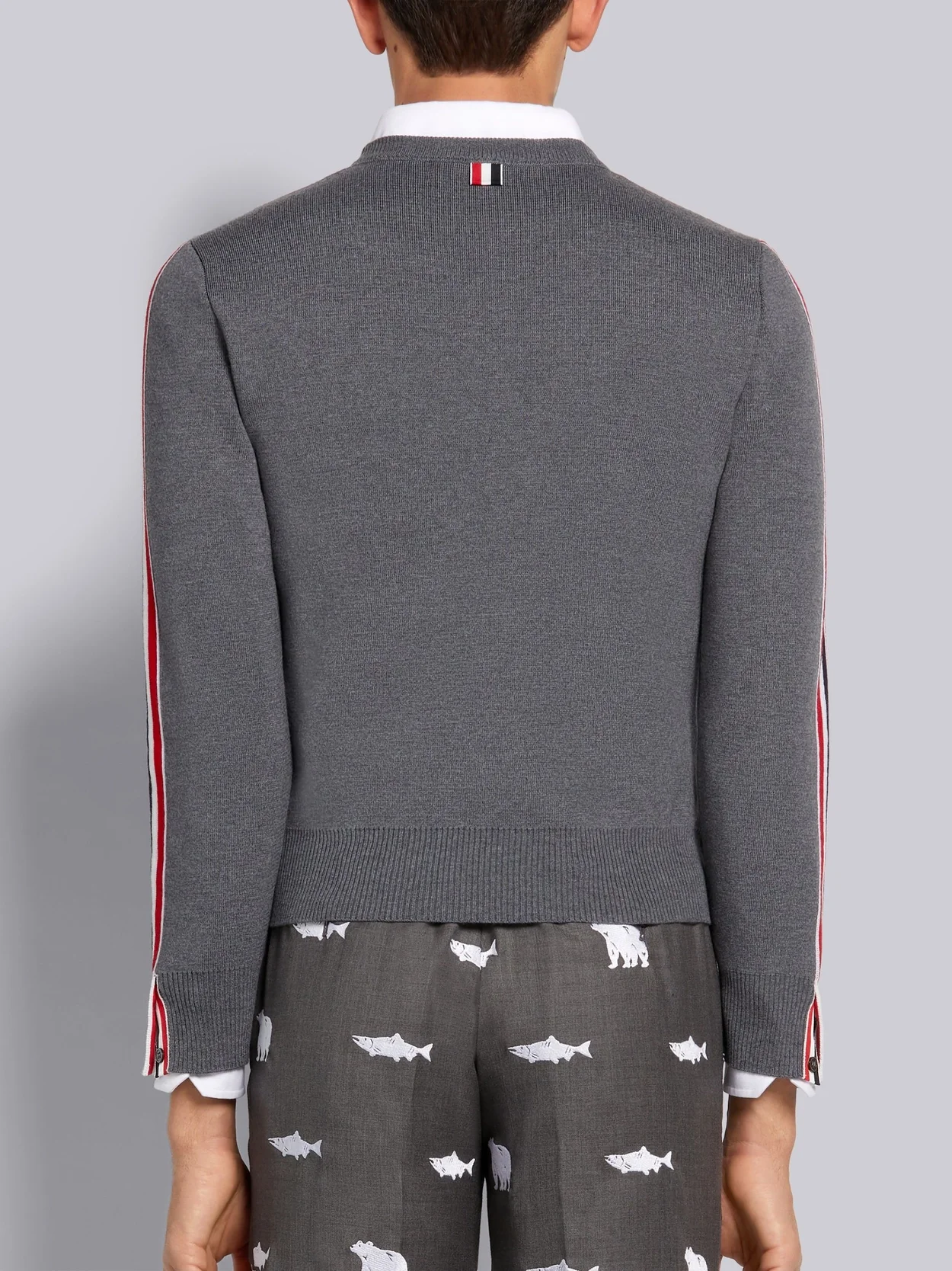 톰브라운 울 인타르시아 크루넥 풀오버