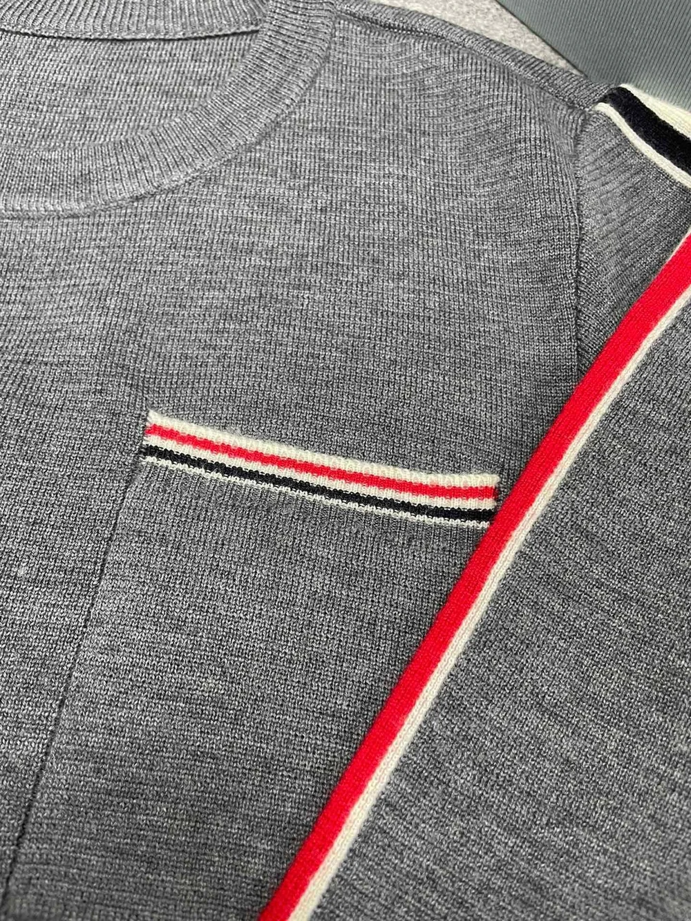 톰브라운 울 인타르시아 크루넥 풀오버