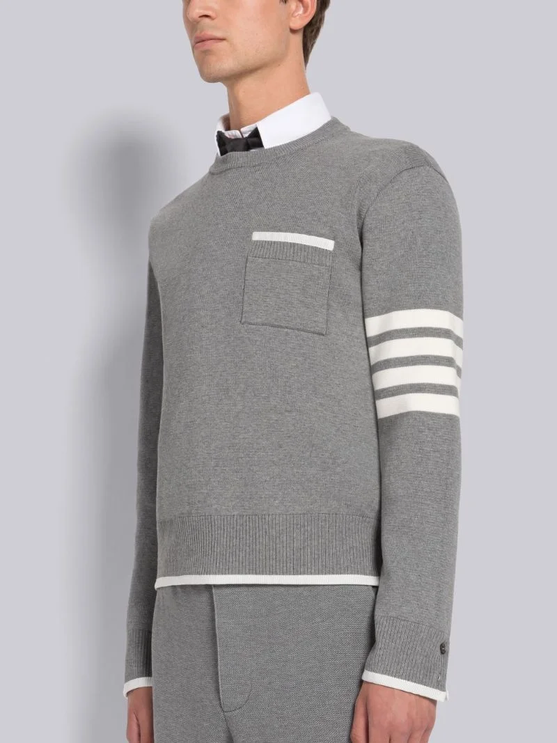 톰브라운 박시 크루넥 풀오버 그레이