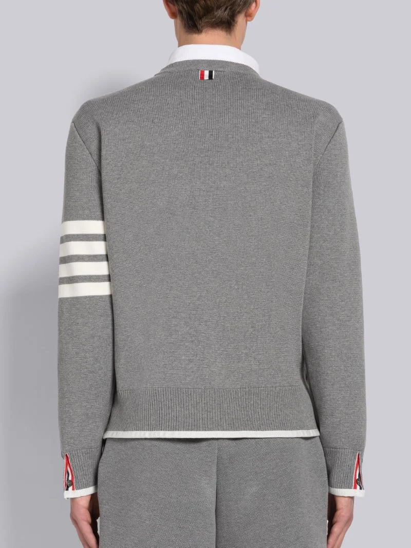 톰브라운 박시 크루넥 풀오버 그레이