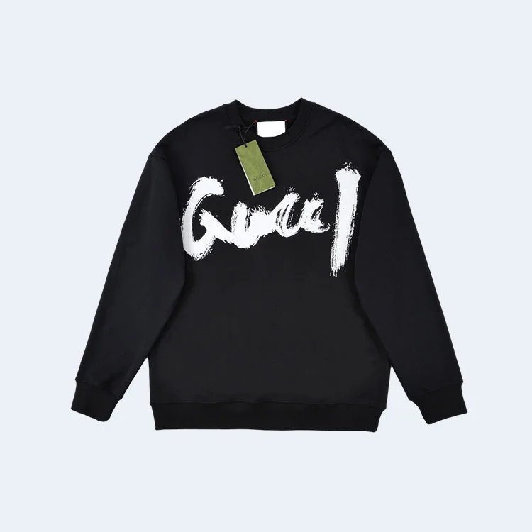 구찌 x 발렌시아가 코튼 저지 스웨트셔츠 블랙
