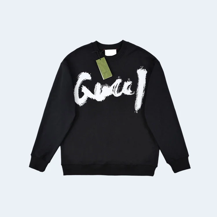구찌 x 발렌시아가 코튼 저지 스웨트셔츠 블랙