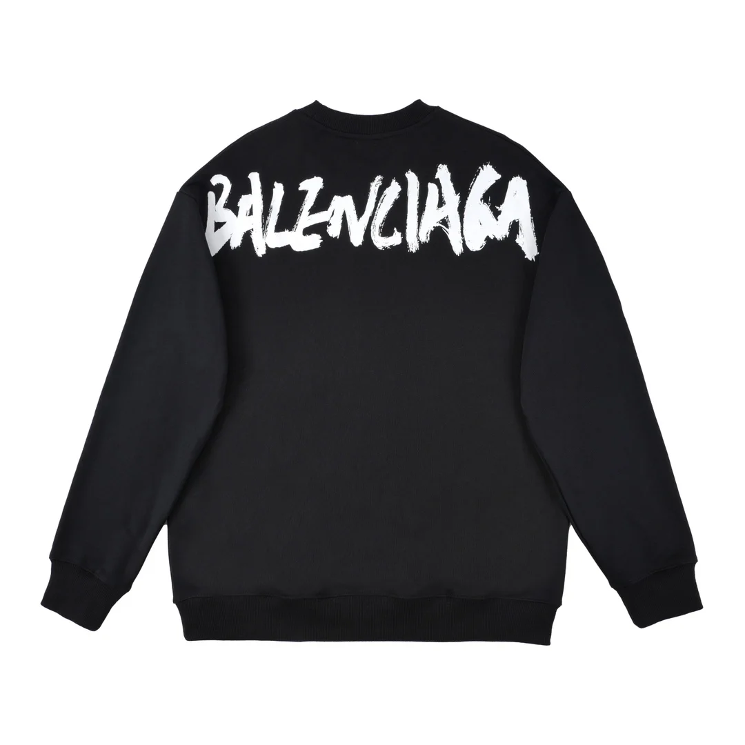 구찌 x 발렌시아가 코튼 저지 스웨트셔츠 블랙