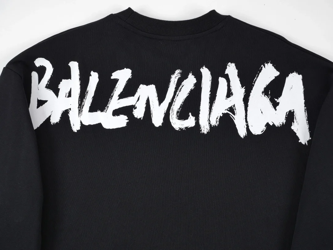 구찌 x 발렌시아가 코튼 저지 스웨트셔츠 블랙