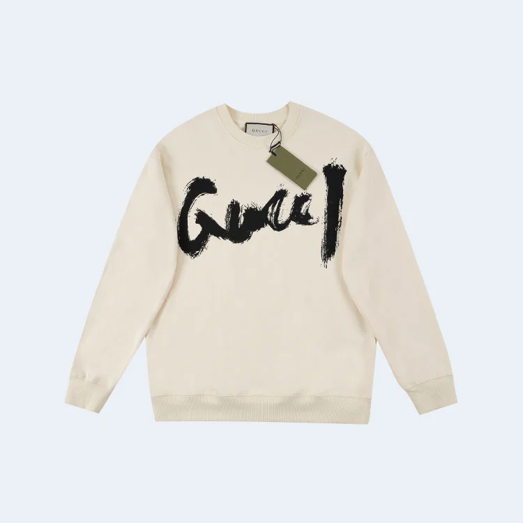 구찌 x 발렌시아가 코튼 저지 스웨트셔츠 화이트