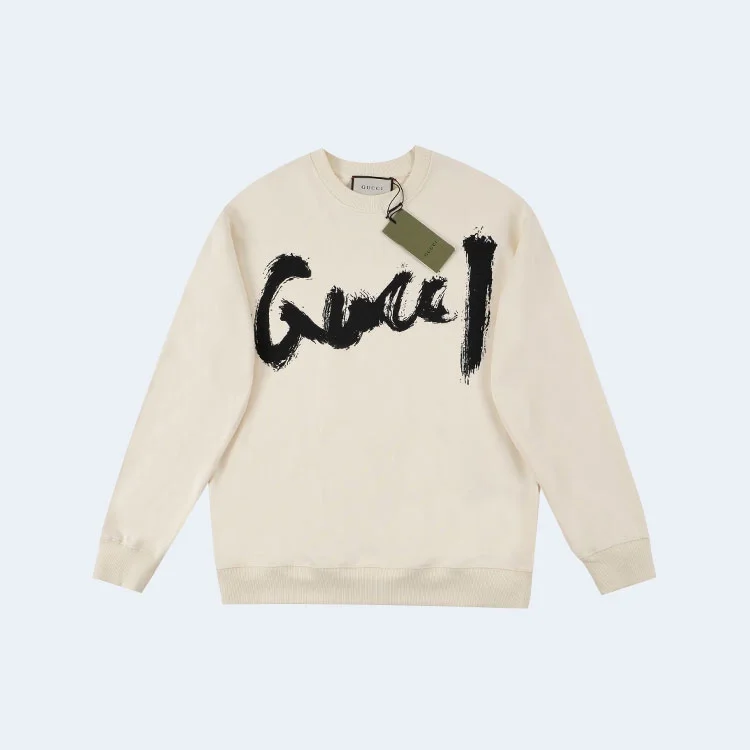 구찌 x 발렌시아가 코튼 저지 스웨트셔츠 화이트