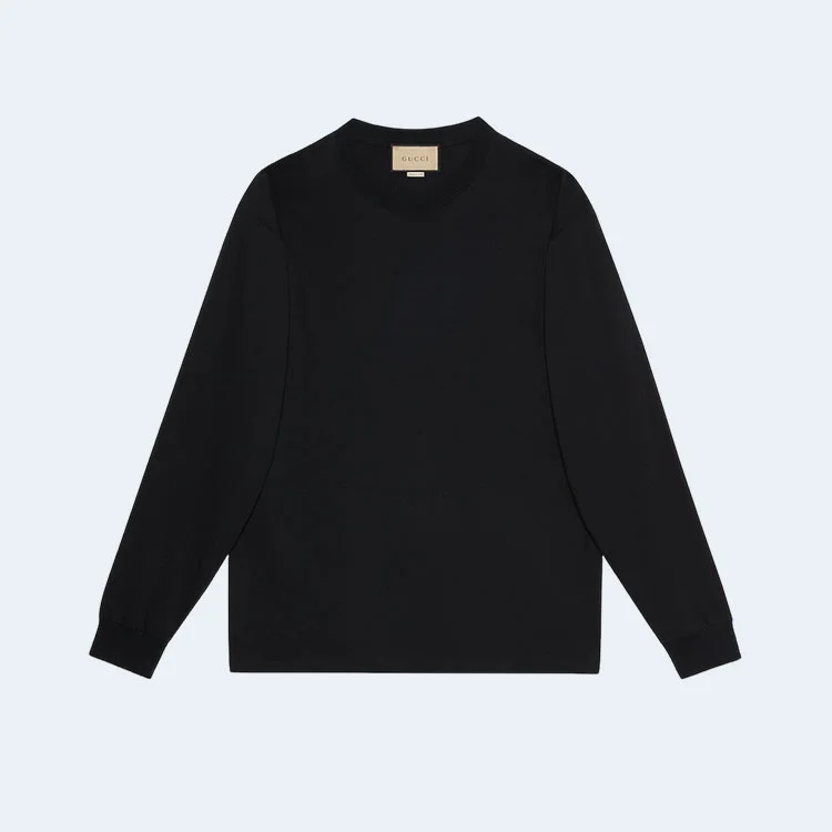 구찌 코튼 저지 스웨트셔츠 블랙