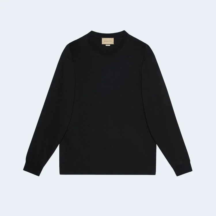 구찌 코튼 저지 스웨트셔츠 블랙