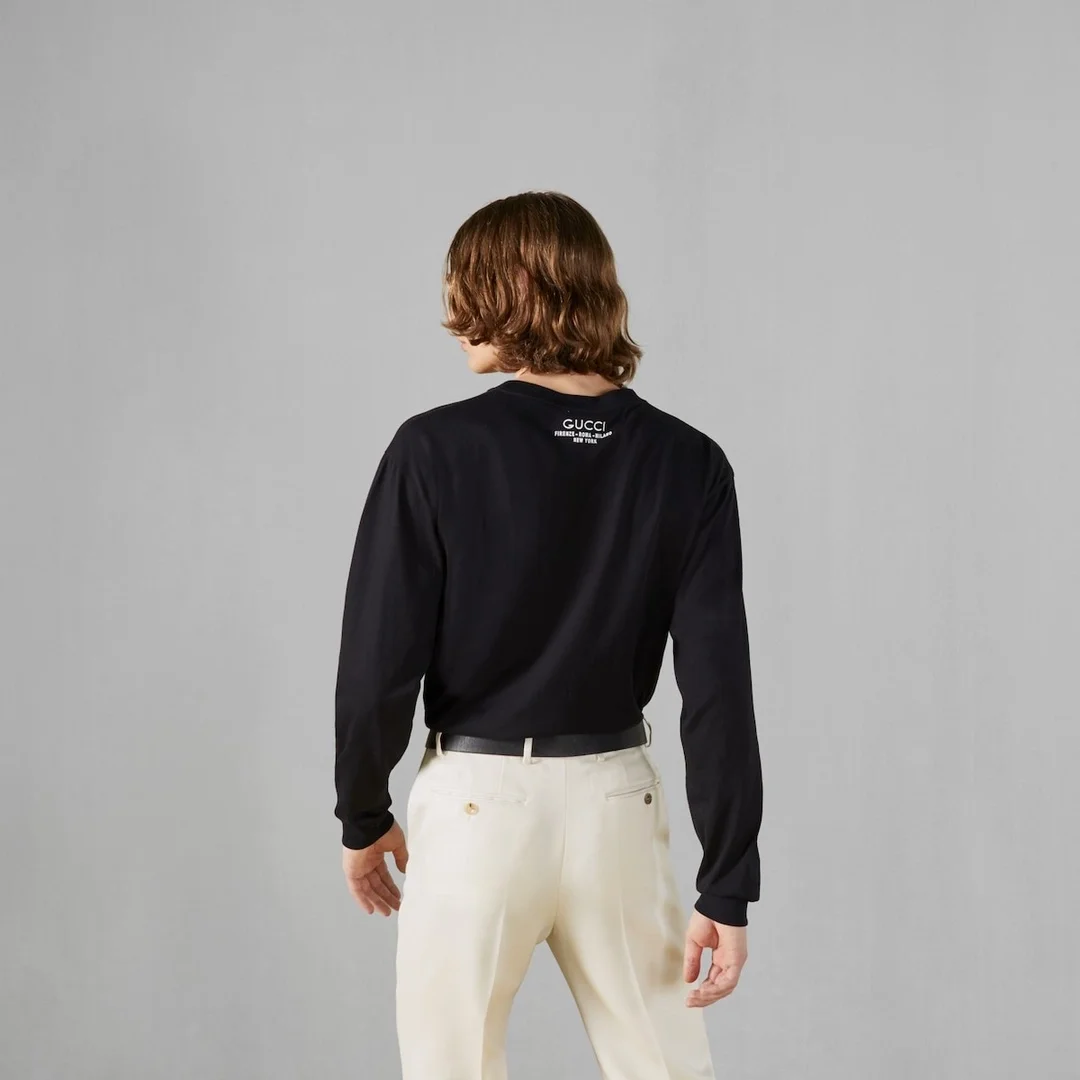 구찌 코튼 저지 스웨트셔츠 블랙