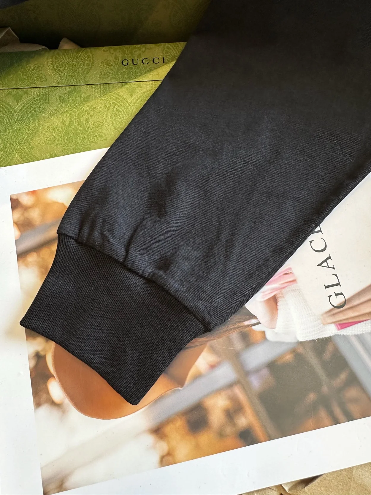 구찌 코튼 저지 스웨트셔츠 블랙