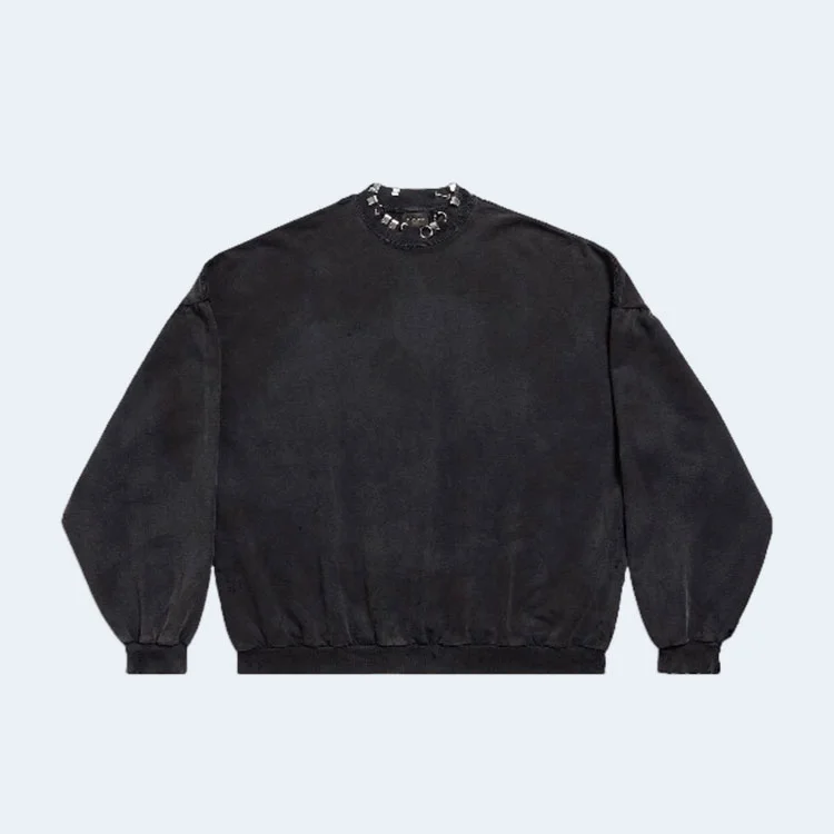 발렌시아가 피어시드 라운드 스웨트셔츠