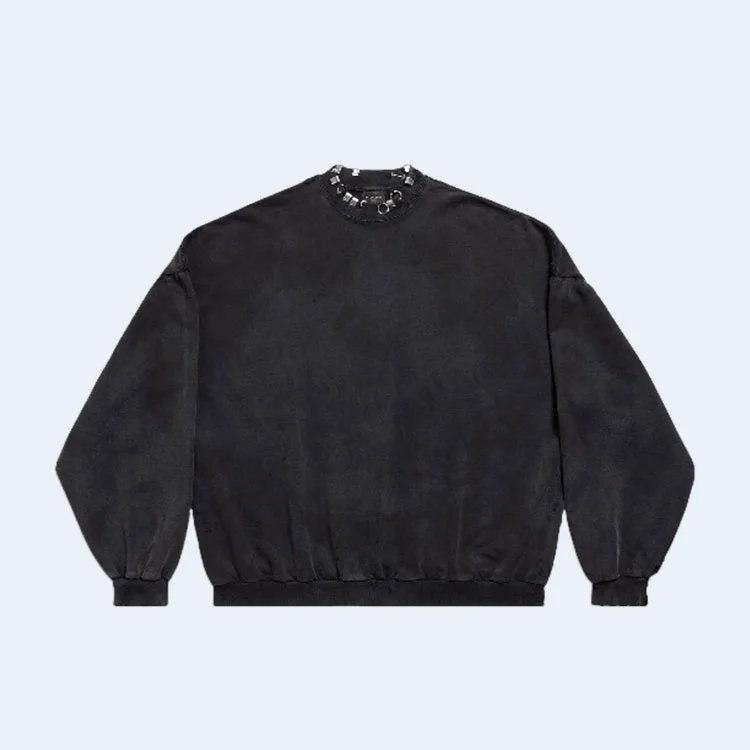 발렌시아가 피어시드 라운드 스웨트셔츠