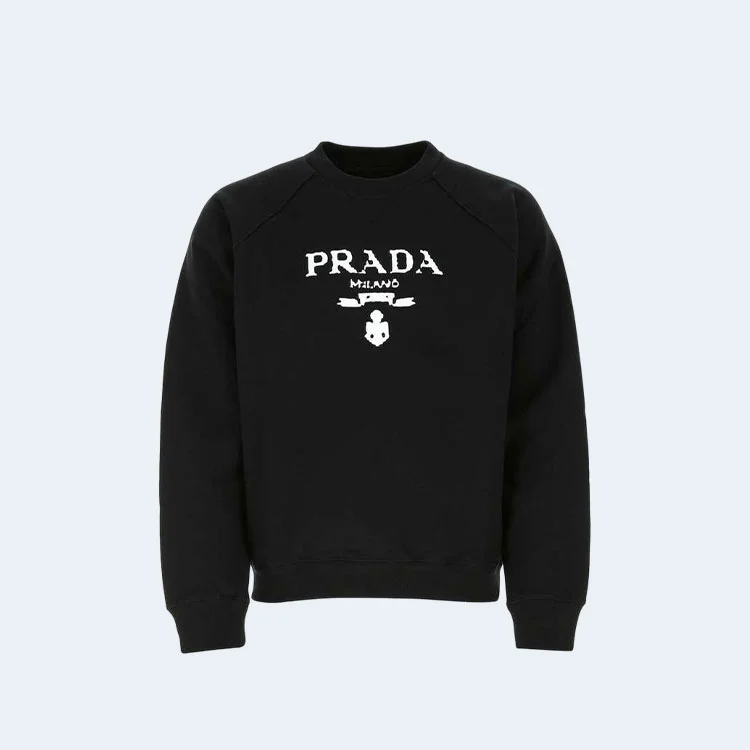 프라다 프론트 로고 라글란 맨투맨